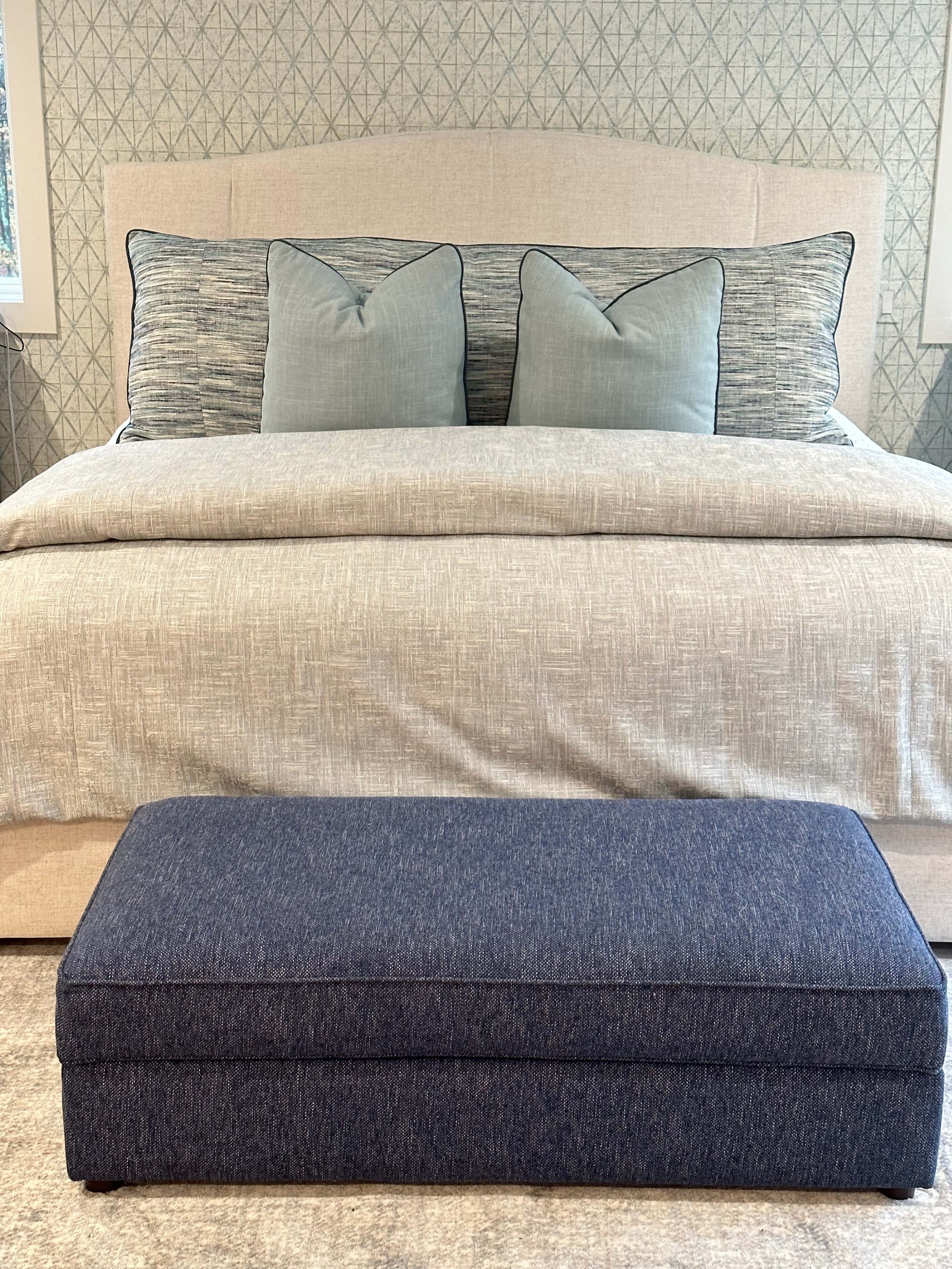 Custom upholstery and bedding by Heather Taylor